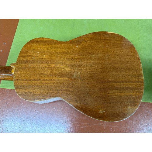 2426 - Roca Valencia small bodied nylon string guitar, made in Spain; some restorative work required; soft ... 