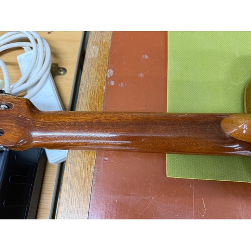 2426 - Roca Valencia small bodied nylon string guitar, made in Spain; some restorative work required; soft ... 