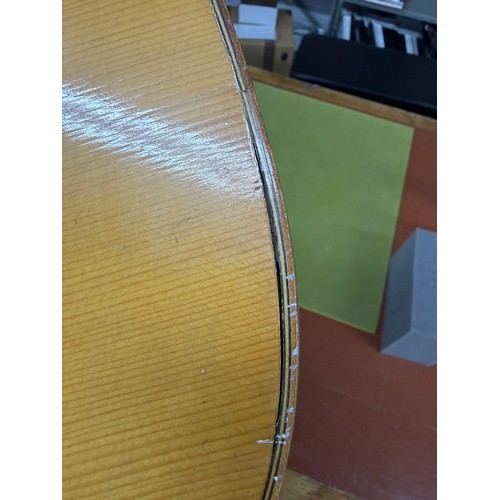 2426 - Roca Valencia small bodied nylon string guitar, made in Spain; some restorative work required; soft ... 