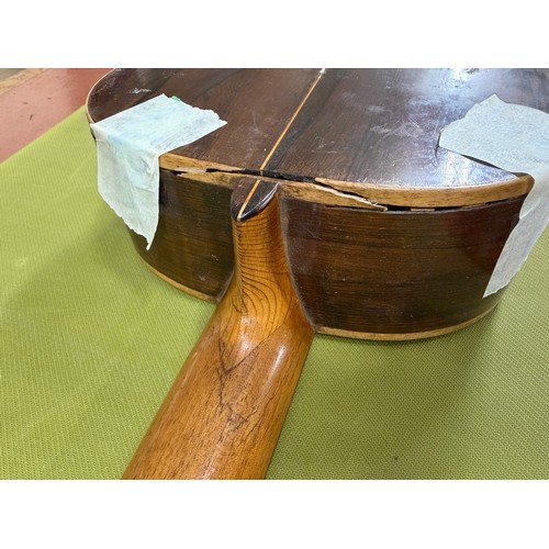 2423 - Antique Valencian guitar in need of restoration, labelled Francisco Pau Y Lisart Valencia... 