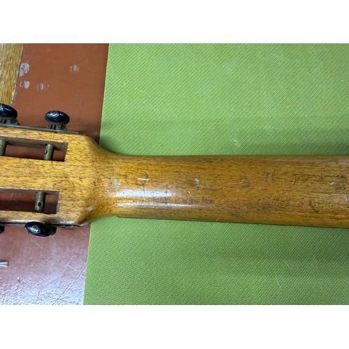 2423 - Antique Valencian guitar in need of restoration, labelled Francisco Pau Y Lisart Valencia... 