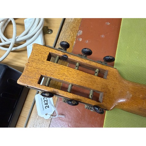 2423 - Antique Valencian guitar in need of restoration, labelled Francisco Pau Y Lisart Valencia... 
