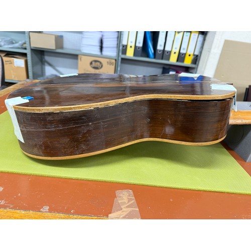 2423 - Antique Valencian guitar in need of restoration, labelled Francisco Pau Y Lisart Valencia... 
