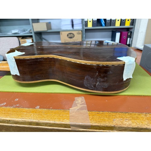 2423 - Antique Valencian guitar in need of restoration, labelled Francisco Pau Y Lisart Valencia... 