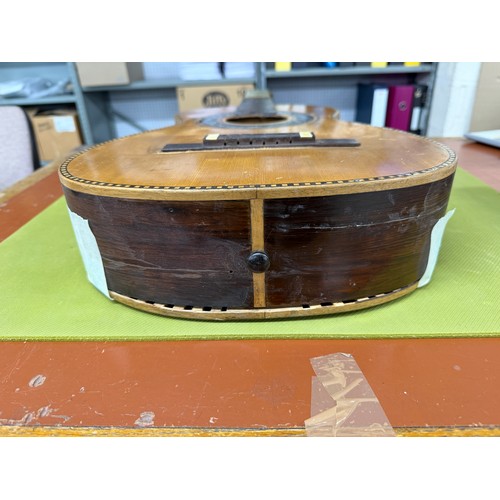2423 - Antique Valencian guitar in need of restoration, labelled Francisco Pau Y Lisart Valencia... 
