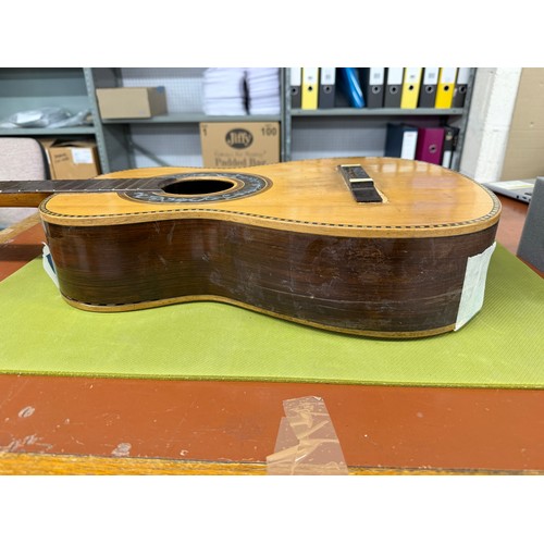 2423 - Antique Valencian guitar in need of restoration, labelled Francisco Pau Y Lisart Valencia... 