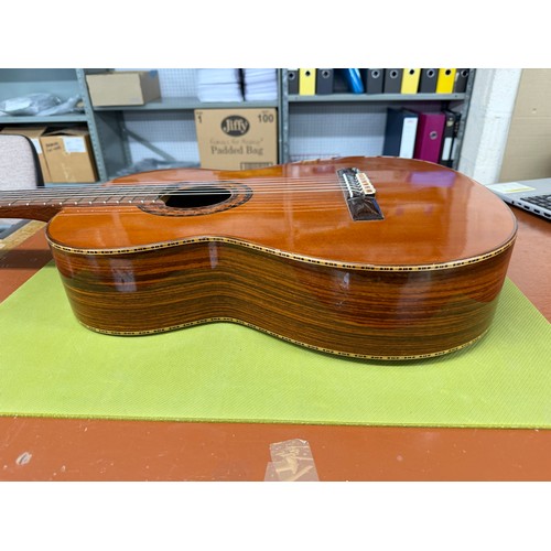 2420 - 1975 Lorenzo Pimentel Grand Concert number 8 classical guitar, made in Mexico; Back and sides: India... 