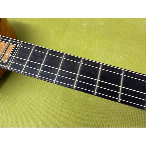 2413 - Early 19th century Mirecourt guitar, labelled N. Rigondeau, 1822; Back and sides: maple, refinished;... 