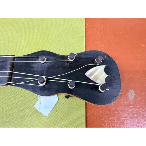 2413 - Early 19th century Mirecourt guitar, labelled N. Rigondeau, 1822; Back and sides: maple, refinished;... 