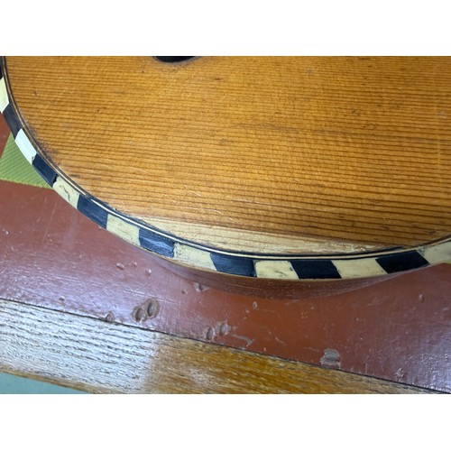 2410 - Interesting 19th century German seven string Wappen style guitar; Back and sides: dark stained maple... 