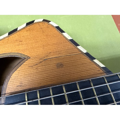 2410 - Interesting 19th century German seven string Wappen style guitar; Back and sides: dark stained maple... 