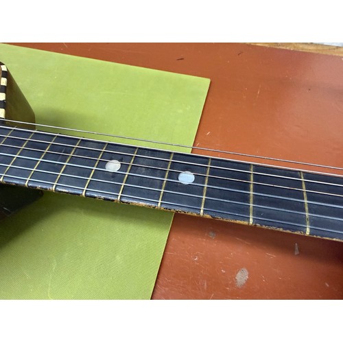 2410 - Interesting 19th century German seven string Wappen style guitar; Back and sides: dark stained maple... 