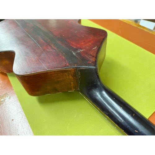 2410 - Interesting 19th century German seven string Wappen style guitar; Back and sides: dark stained maple... 