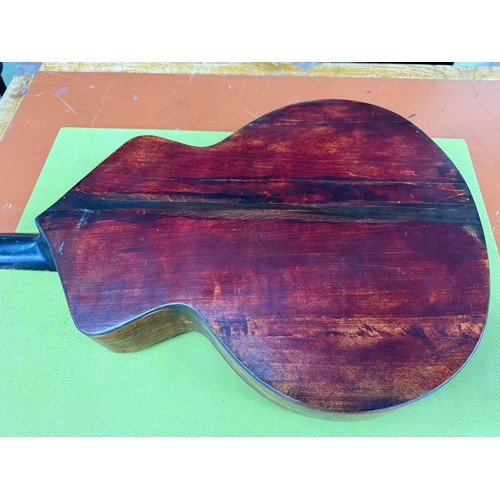 2410 - Interesting 19th century German seven string Wappen style guitar; Back and sides: dark stained maple... 