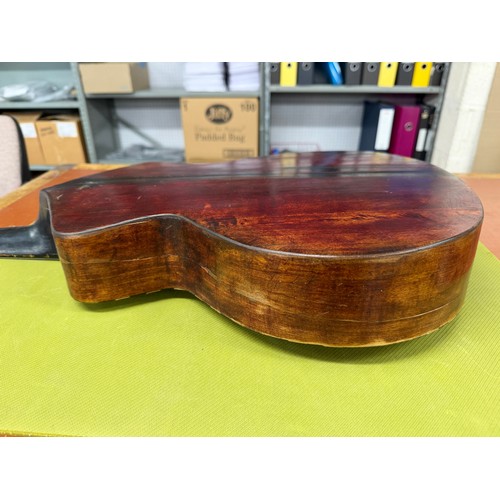 2410 - Interesting 19th century German seven string Wappen style guitar; Back and sides: dark stained maple... 