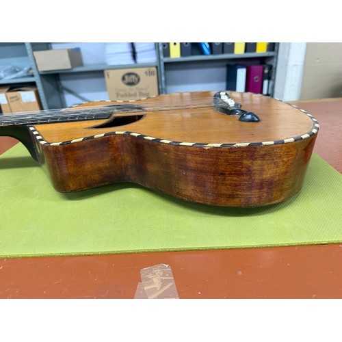 2410 - Interesting 19th century German seven string Wappen style guitar; Back and sides: dark stained maple... 
