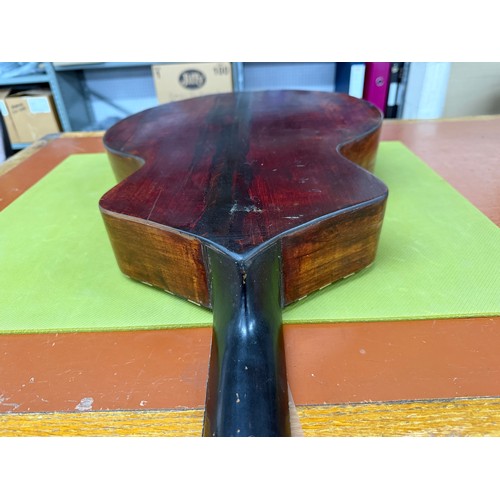 2410 - Interesting 19th century German seven string Wappen style guitar; Back and sides: dark stained maple... 