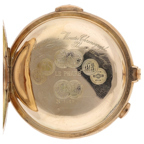French 14ct minute repeating calendar centre seconds chronograph lever ...