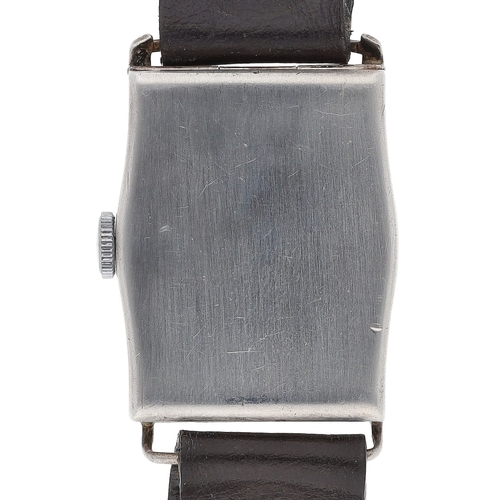 Vintage silver ‘Jump Hour’ rectangular digital gentleman's wristwatch ...