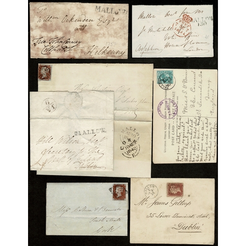 70 - 1759-1936 range of cards and covers with Mallow interest, incl. long MALLOW townstamp (2), tall MALL... 