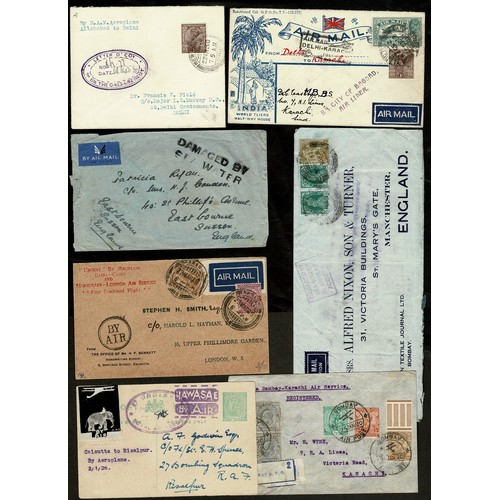 47 - Small box with range of airmails 1920-52 incl. RAF Flights, Imperial Airways, Desert Airmail, Indian... 