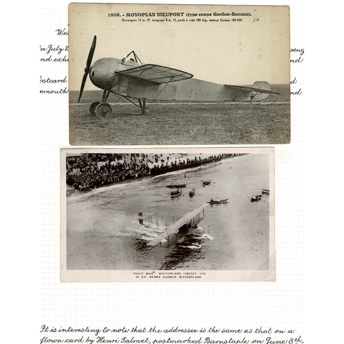 10 - Airmails: mixed lot from early aviation pioneer postcards 1909, aviation meetings, Farman Waterplane... 