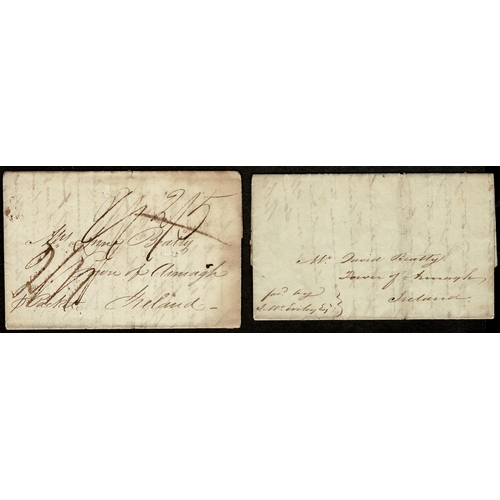 72 - 1809 and 1819 two EL from St. Croix, Danish West Indies, to Armagh, first p Packet with London cds r... 