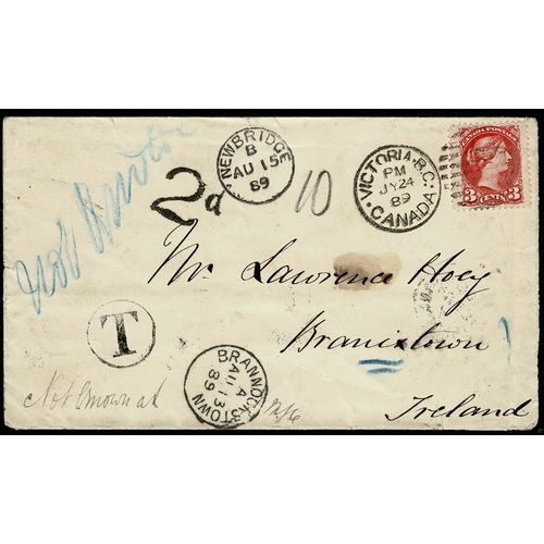 92 - 1889 envelope (flap with seal of the Supreme Court BC) Canada to 