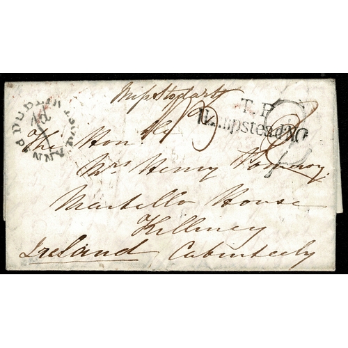 80 - 1838 letter Hampstead to Martello House Killiney Cabinteely with London Twopenny Post hs 