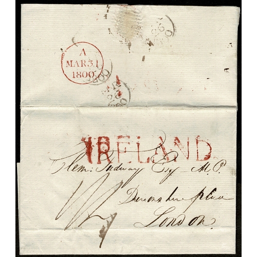 71 - 1800 (last year of Ireland as an independent kingdom) letter Dublin to London rated 