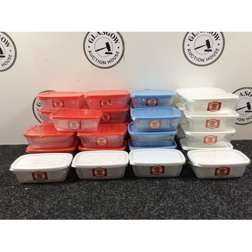 126 - 32 Packs Of 3 Plastic Food Tubs - New