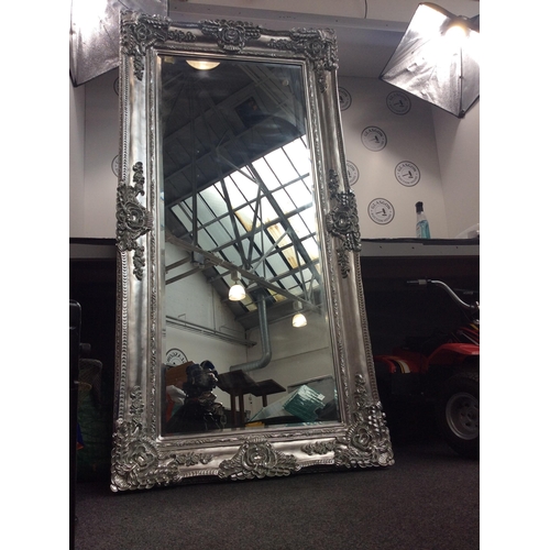 136 - Large 80” x 41” Grey Framed Mirror - Used