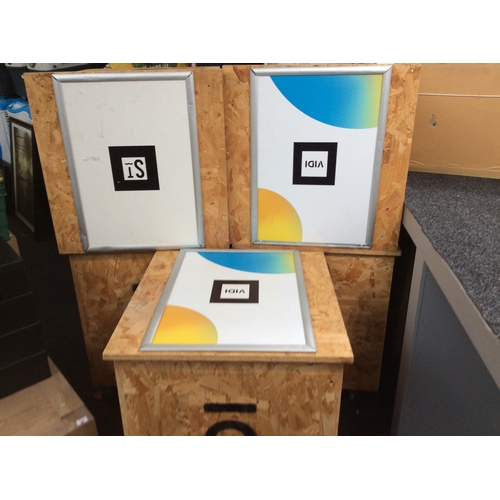 151 - 5x wooden storage boxes / event tables -used