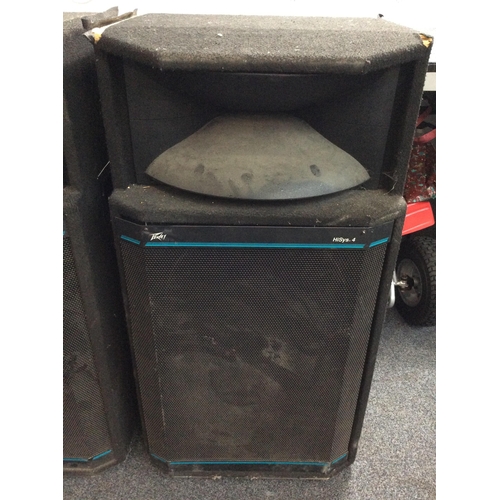 153 - Pair of Peavey HiSys 4 Speakers, Professional Grade Durable,. (Wear & Tear To the Fabric, Top Front