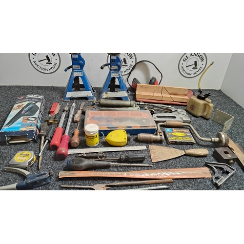 174 - Job Lot Of Misc Tools, Two 2Tone Jacks, Pocket Balance & More - Used