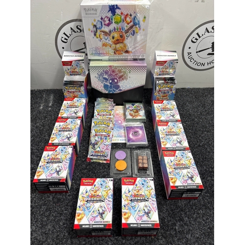 104 - 10 Scarlet & Violet Prismatic Evolutions Booster Display (6 Booster Packs Per Box) & 1 Prismatic