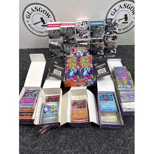 106 - Chinese Pokemon inc 3 Horizon Gem Vol.3 Pack & 2 151 Suprise Slim Pack with 5 Boxes of S&V Black