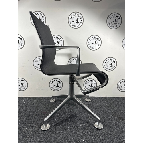 117 - Alberta mega chair with mesh seat and polished brushed metal frame