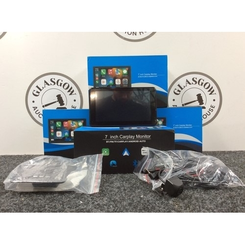 200 - Five 7” CarPlay Monitor With Reversing Camera - New