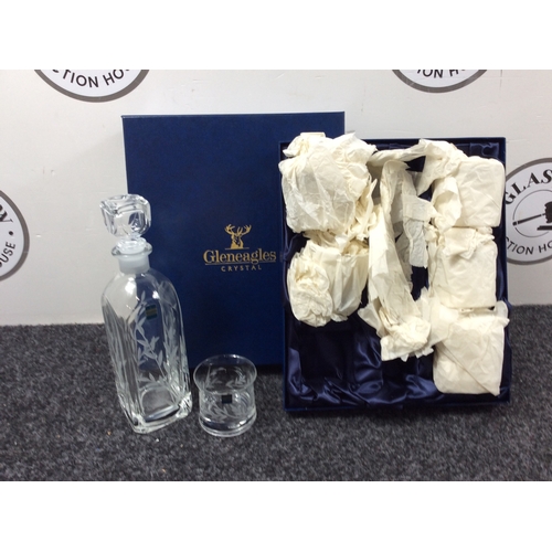 68 - Gleneagles Crystal Glass Decanter Whisky Set - New