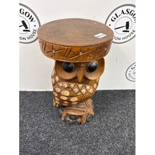 83 - Wooden Owl Sculpture - Used