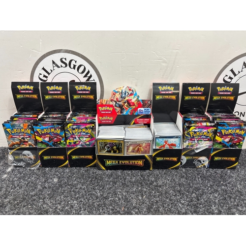 86 - 6 Pokemon Mega Evolution Booster Display (18 Booster Packs Per Box) & 1 Enhanced Booster Display