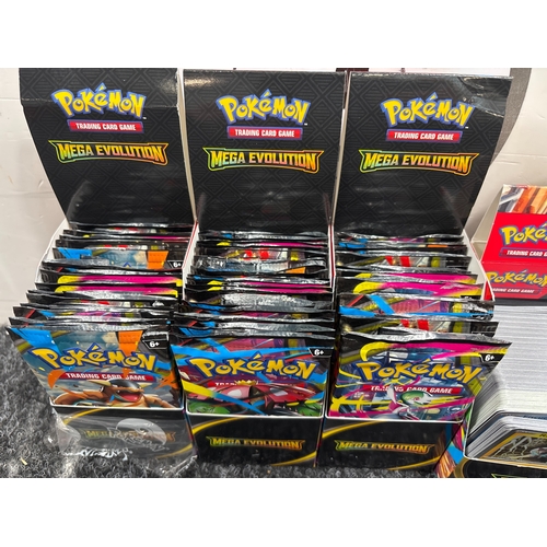 86 - 6 Pokemon Mega Evolution Booster Display (18 Booster Packs Per Box) & 1 Enhanced Booster Display