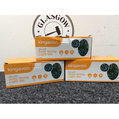 88 - 3 boxes of 100 led solar string light sets.