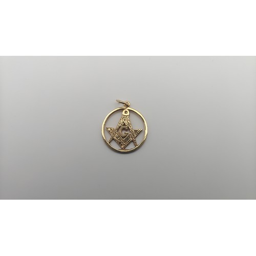 11 - 9ct Gold Masonic Pendant - Total Weight 2g
