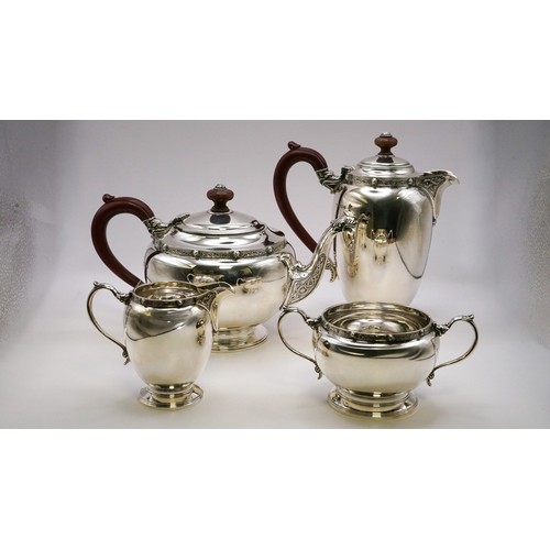 Sterling Silver Tea Service, Adie Brothers Ltd, Birmingham 1937/38
Silver tea service by Adie brothers ltd Birmingham. All pieces hallmarked Birmingham 1937/38. A Celtic knot pattern to all pieces with a teapot spout being designed as a mythical beast as are the handles and the sugar and cream. 
Cream Jug approx height 10cm - Total Weight 186g
Hot Water Pot approx height 20cm - Total Weight 642g
Teapot approx length spout to handle 26cm - Total Weight 780g
Sugar Bowl approx length handle to handle 16.5cm -Total Weight 209g

All weights include handles and finials.

Comes in the original retailers box - Alexander Scott Jeweller & Silversmith,109 Buchanan Street, Glasgow