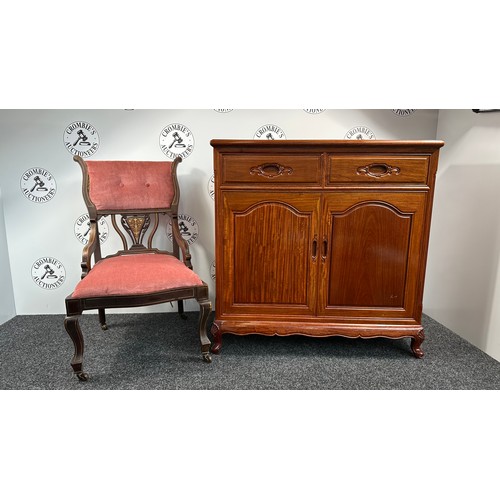 Wooden Chest Of Drawers & Drop Leaf Chair On Castors