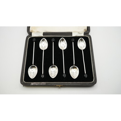 6x Silver Inlaid Spoons in Original Box