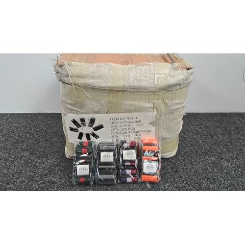 320 - Box Of Approx 200 New Multicolour Strollaway Suitcase Belts