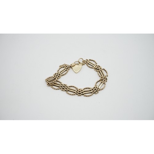 68 - 20.70g 9ct Gold Gate Bracelet